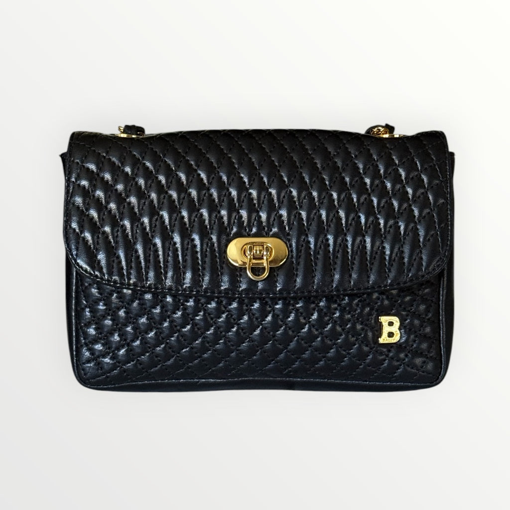 BALLY QUILTED LEATHER CHAIN SHOULDER BAG