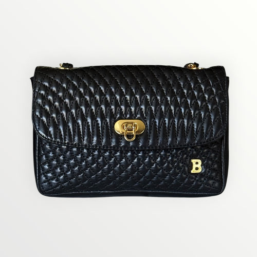 BALLY QUILTED LEATHER CHAIN SHOULDER BAG