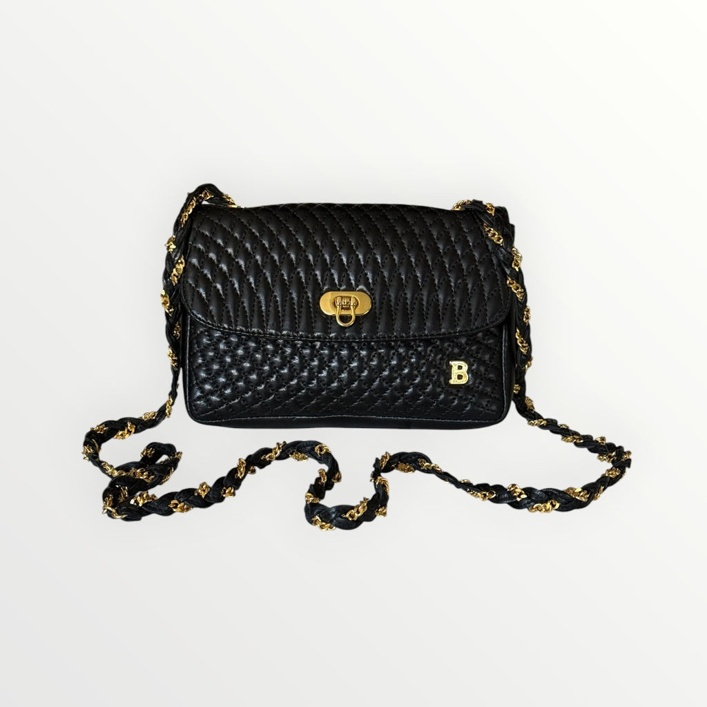 BALLY QUILTED LEATHER CHAIN SHOULDER BAG