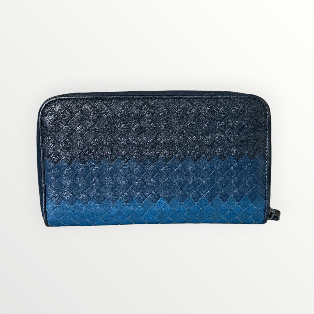 BOTTEGA VENETA INTRECCIATO ZIP-AROUND TRAVEL ORGANIZER WALLET