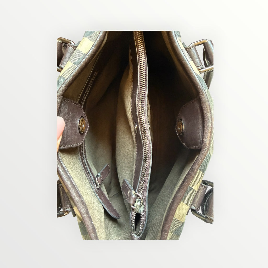 BURBERRY SMOKED CHECK SMALL NORTHFIELD BAG