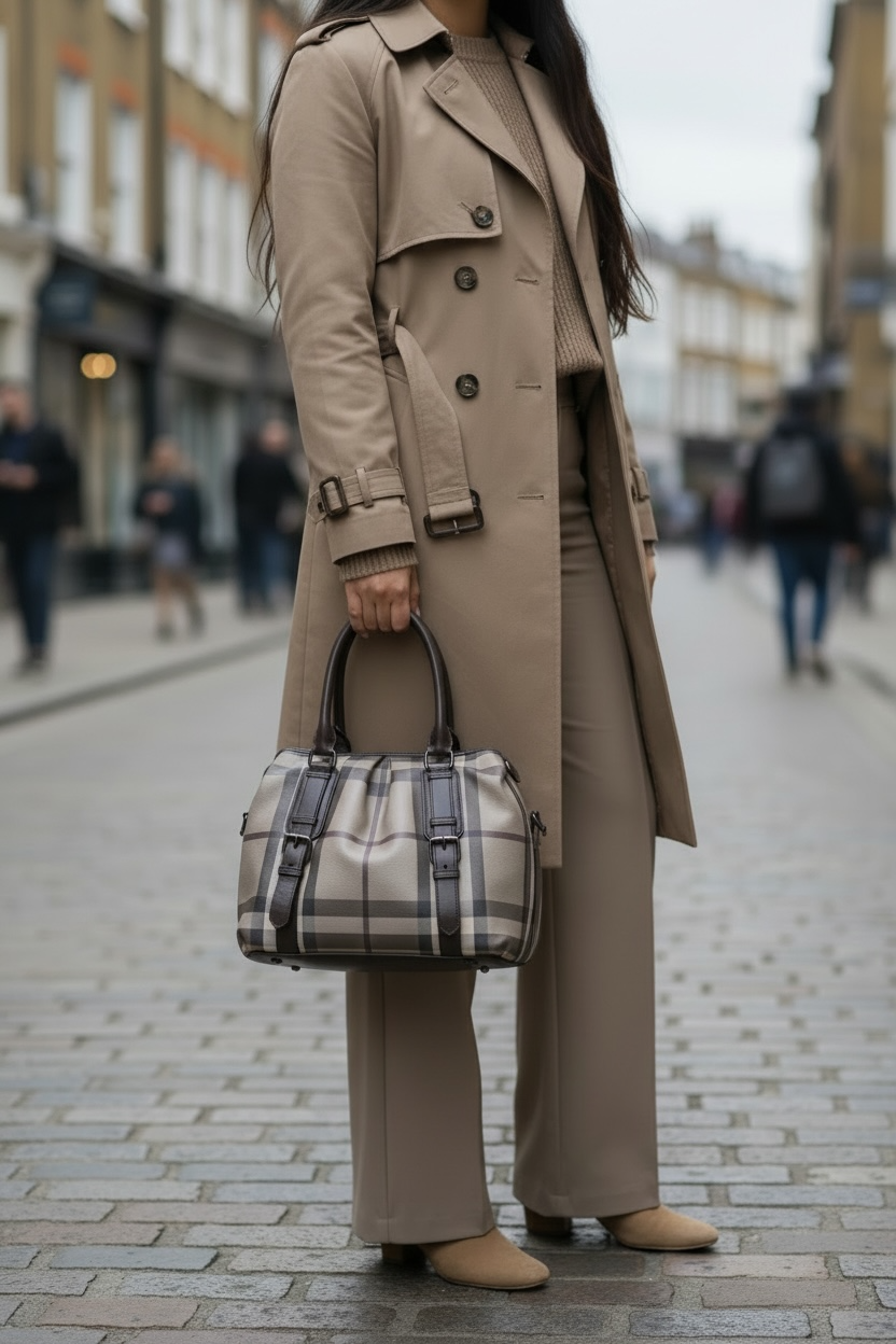 BURBERRY SMOKED CHECK SMALL NORTHFIELD BAG