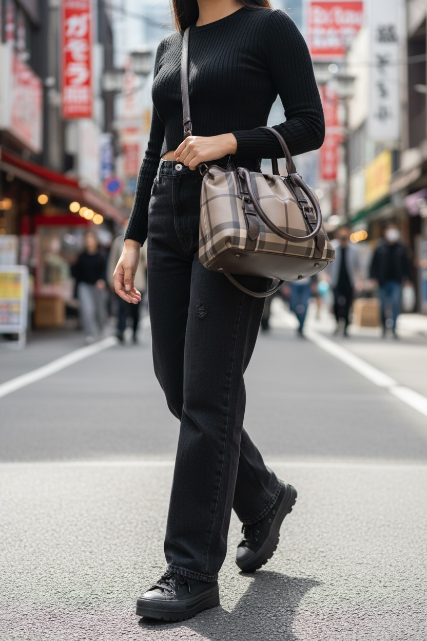 BURBERRY SMOKED CHECK SMALL NORTHFIELD BAG