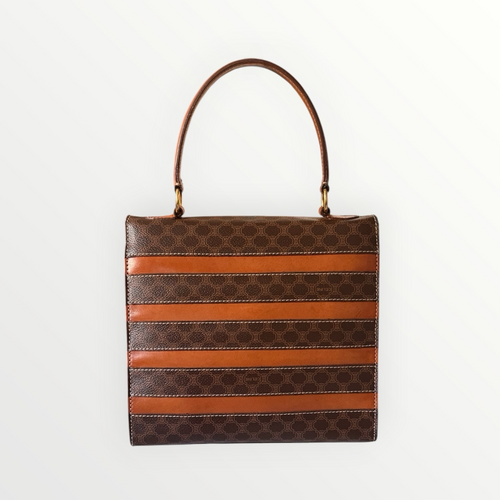 CELINE MACADAM STRIPED TOP HANDLE BAG
