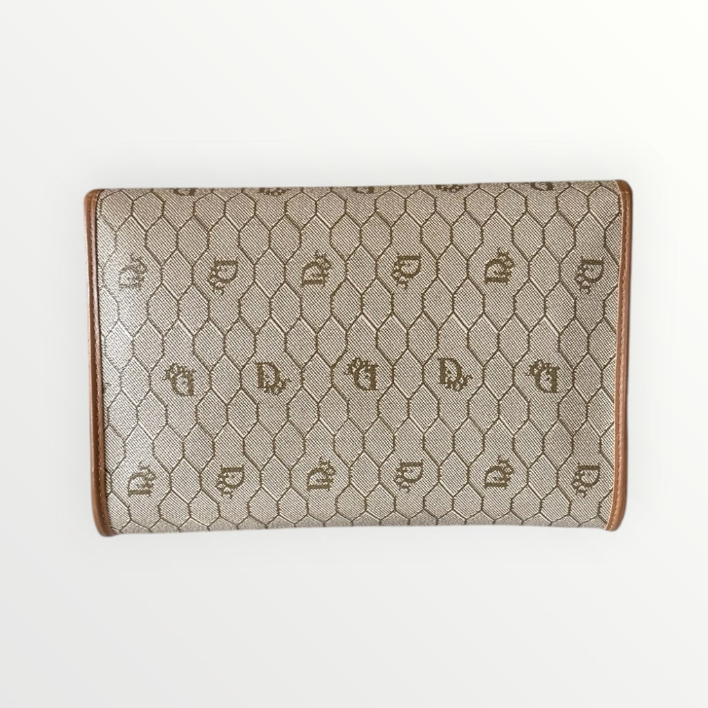 DIOR HONEYCOMB MONOGRAM CHAIN CROSSBODY CLUTCH