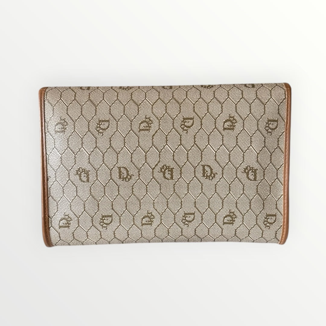DIOR HONEYCOMB MONOGRAM CHAIN CROSSBODY CLUTCH