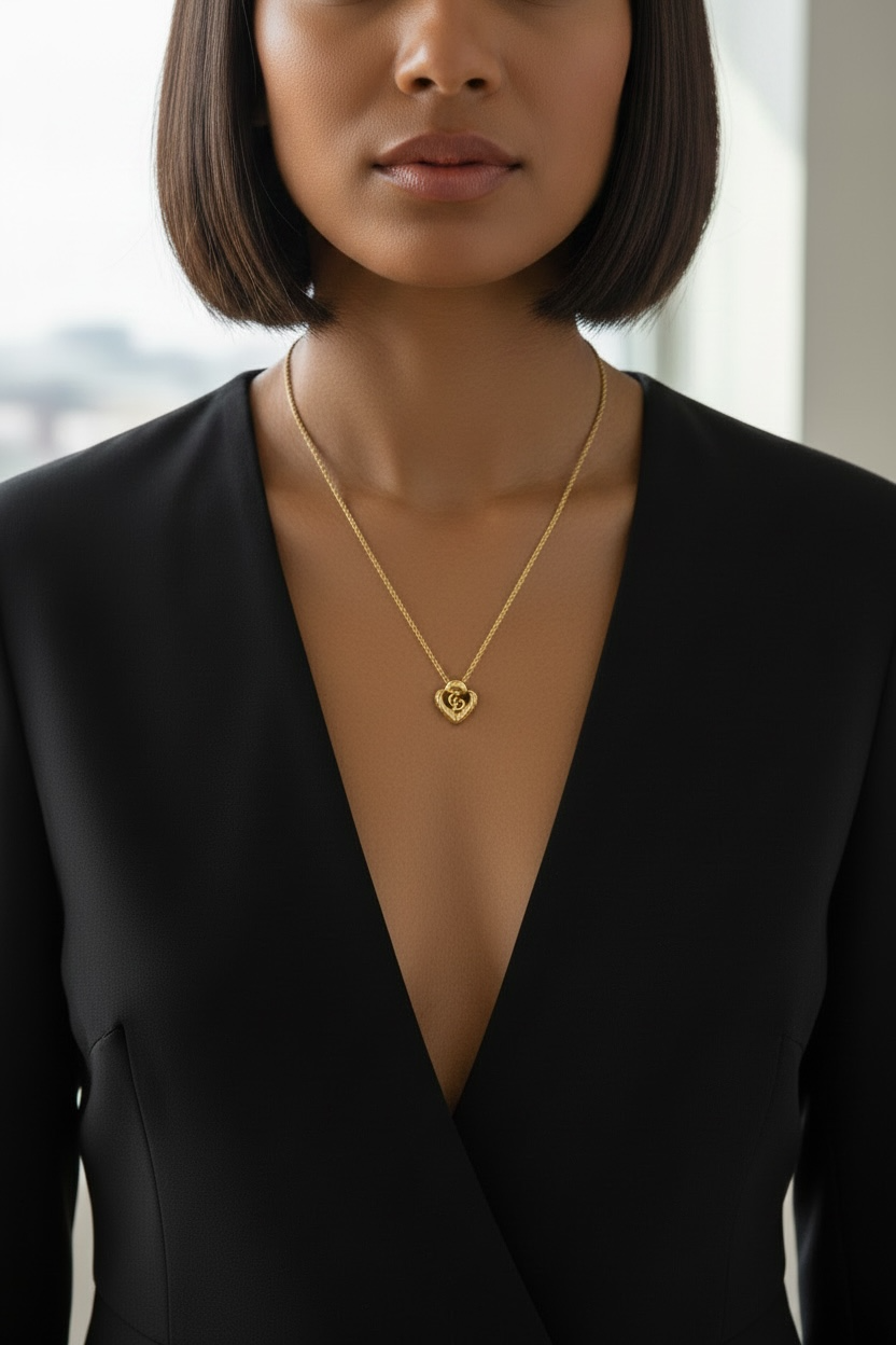 DIOR CD HEART PENDANT NECKLACE
