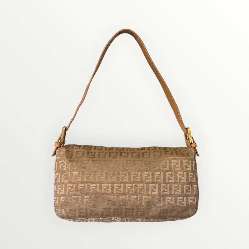 FENDI ZUCCHINO DOUBLE FLAP BAGUETTE BAG