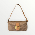 FENDI ZUCCHINO DOUBLE FLAP BAGUETTE BAG