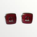 FERRAGAMO RED ENAMEL GANCINI CUFFLINKS