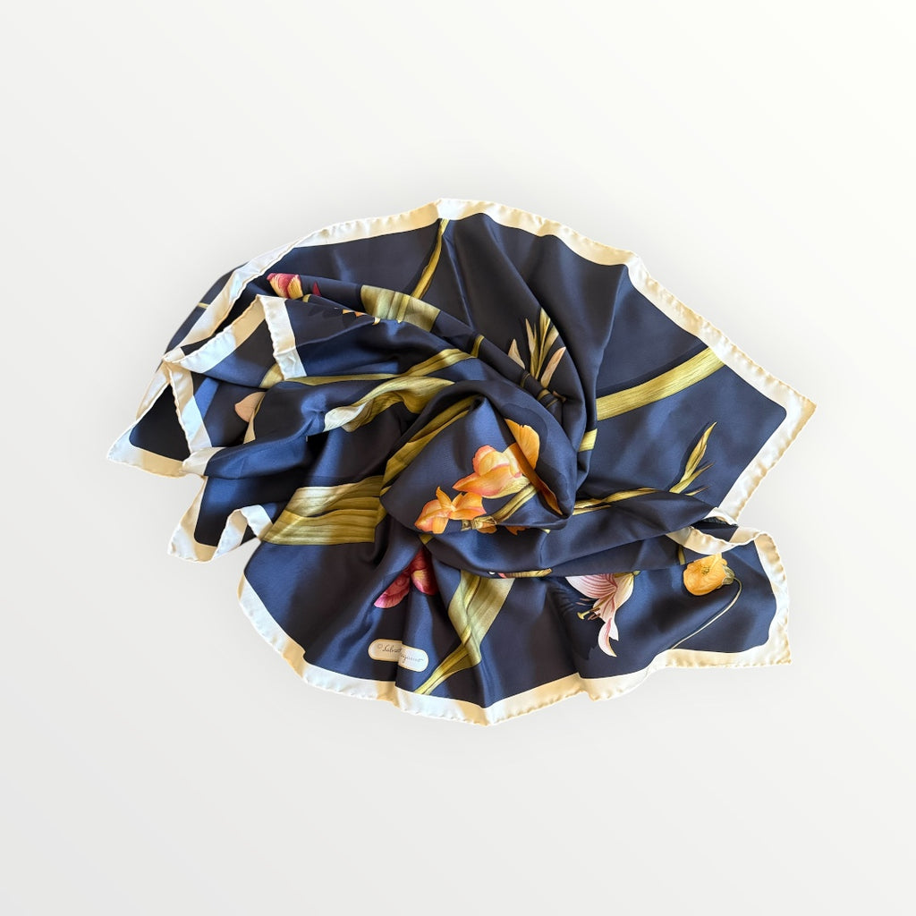 FERRAGAMO BOTANICAL SILK SCARF