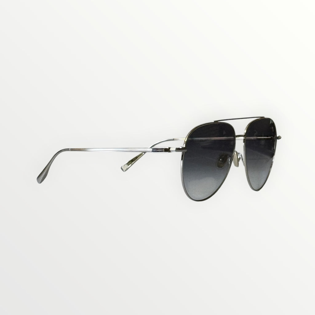 FERRAGAMO GANCINI EVOLUTION METAL PILOT AVIATOR SUNGLASSES