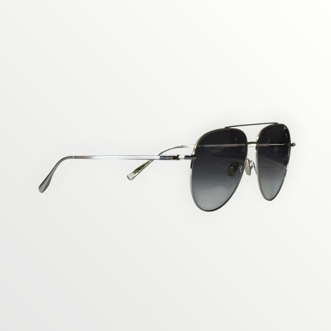 FERRAGAMO GANCINI EVOLUTION METAL PILOT AVIATOR SUNGLASSES