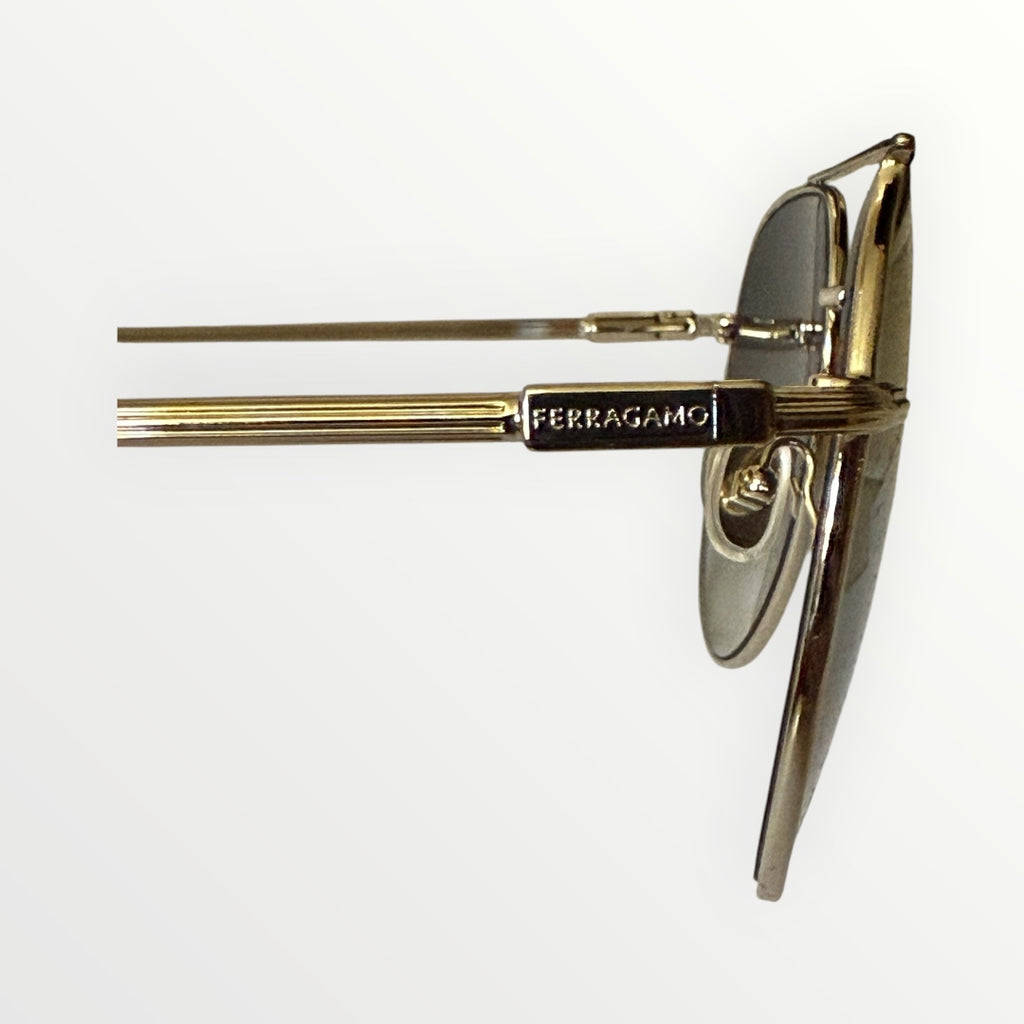 FERRAGAMO GANCINI EVOLUTION METAL PILOT AVIATOR SUNGLASSES
