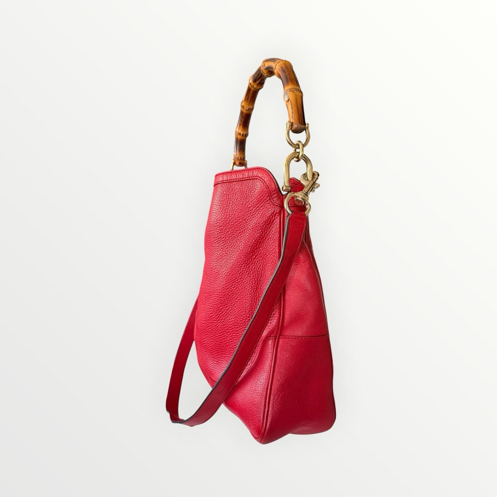 GUCCI BAMBOO LEATHER HOBO BAG