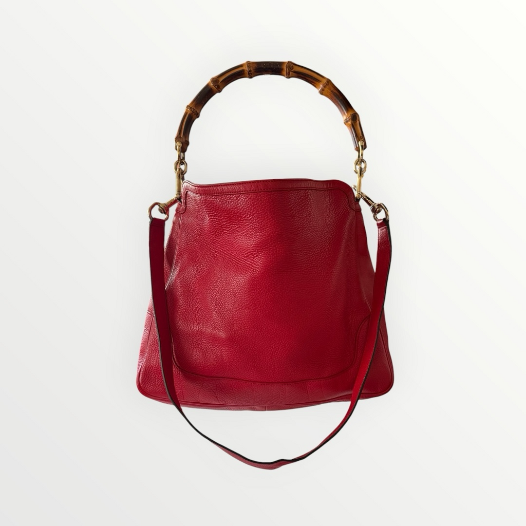 GUCCI BAMBOO LEATHER HOBO BAG