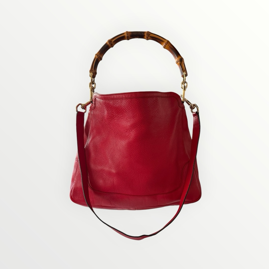 GUCCI BAMBOO LEATHER HOBO BAG