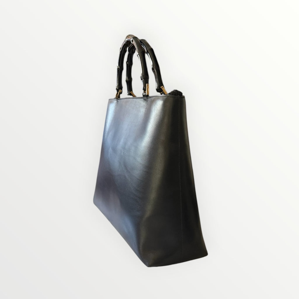 GUCCI BAMBOO LEATHER TOTE