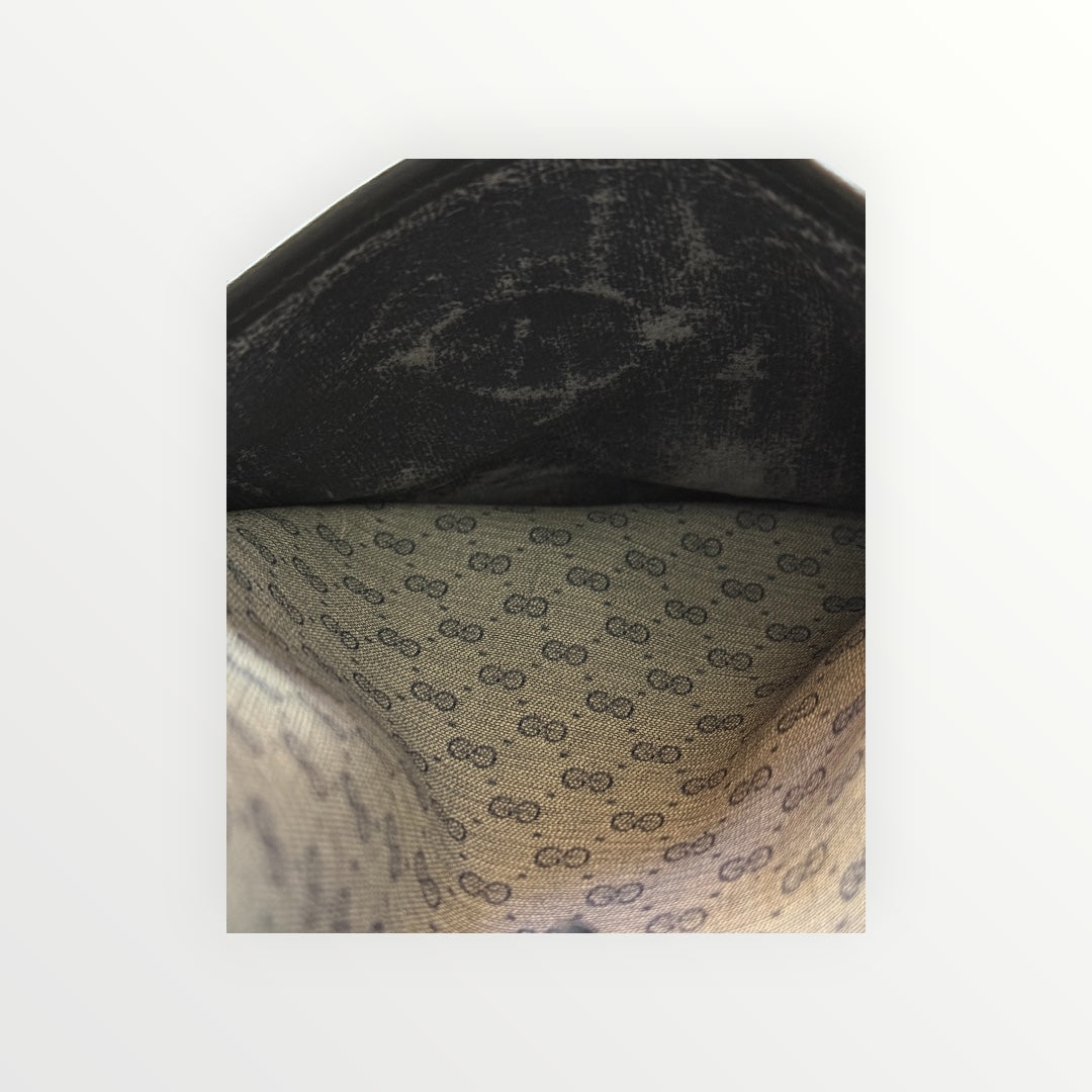 GUCCI MICRO GG MONOGRAM CANVAS DRAWSTRING BUCKET BAG