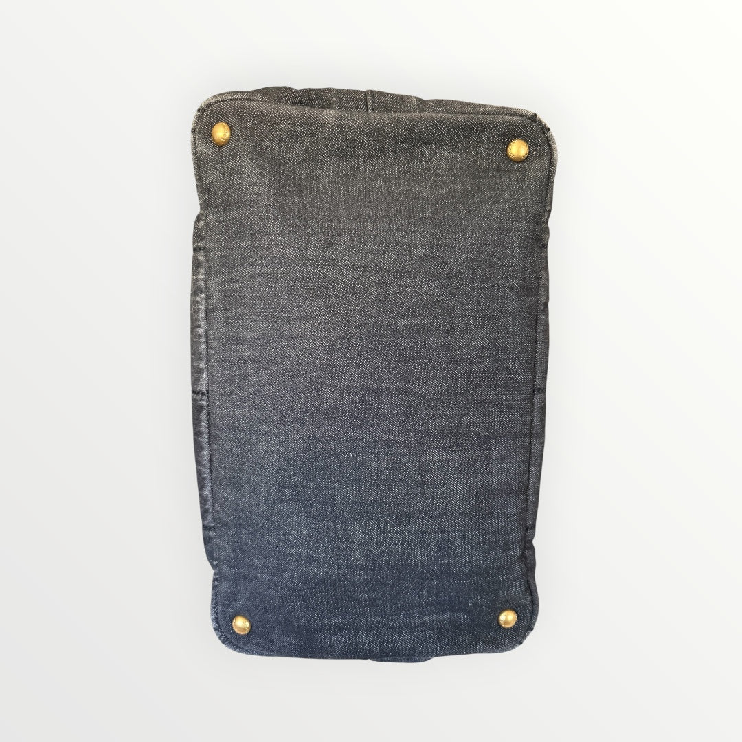 PRADA CANAPA DENIM TOTE BAG