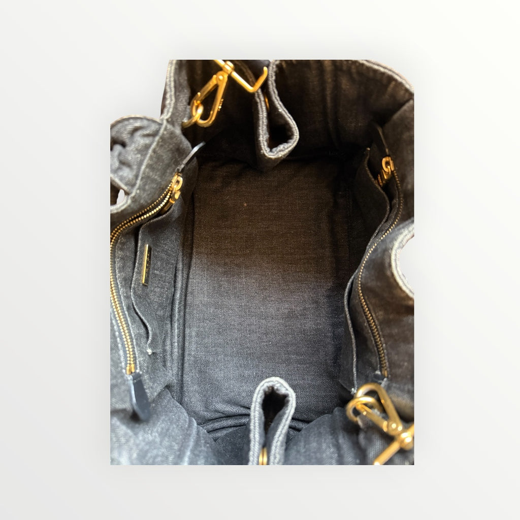PRADA CANAPA DENIM TOTE BAG
