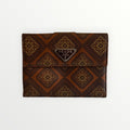 PRADA PRINTED GLOSSY LEATHER COMPACT WALLET
